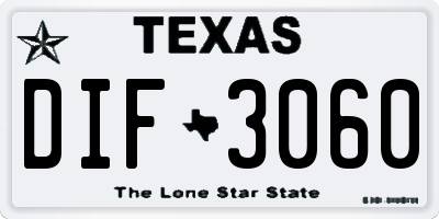 TX license plate DIF3060
