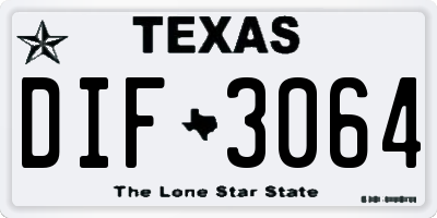TX license plate DIF3064