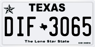 TX license plate DIF3065