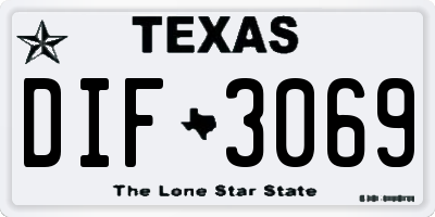 TX license plate DIF3069
