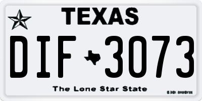 TX license plate DIF3073