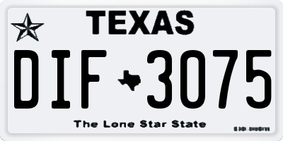 TX license plate DIF3075