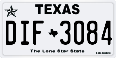 TX license plate DIF3084