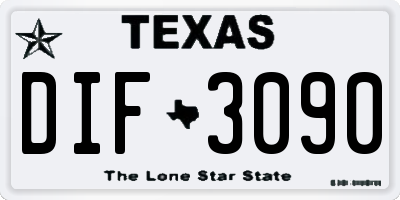 TX license plate DIF3090