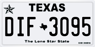 TX license plate DIF3095
