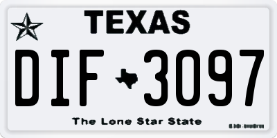 TX license plate DIF3097
