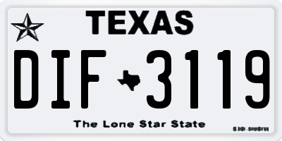 TX license plate DIF3119