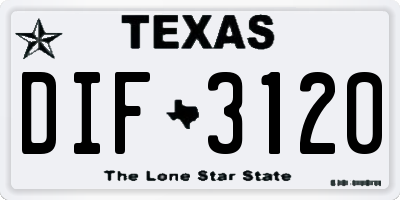 TX license plate DIF3120