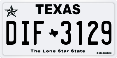 TX license plate DIF3129