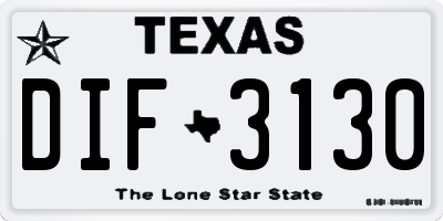 TX license plate DIF3130