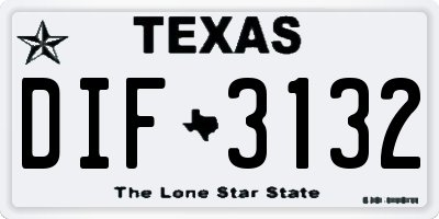 TX license plate DIF3132