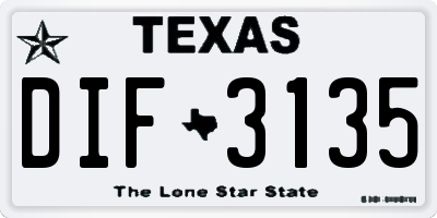 TX license plate DIF3135