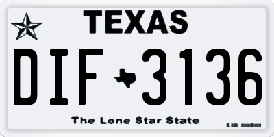 TX license plate DIF3136