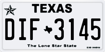 TX license plate DIF3145