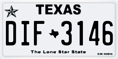 TX license plate DIF3146