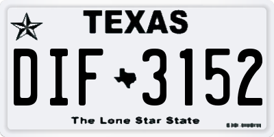 TX license plate DIF3152
