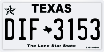 TX license plate DIF3153