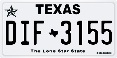 TX license plate DIF3155