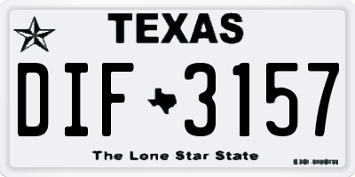 TX license plate DIF3157