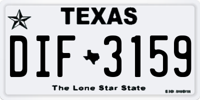 TX license plate DIF3159