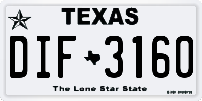 TX license plate DIF3160