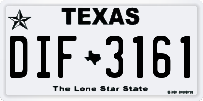 TX license plate DIF3161