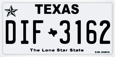 TX license plate DIF3162