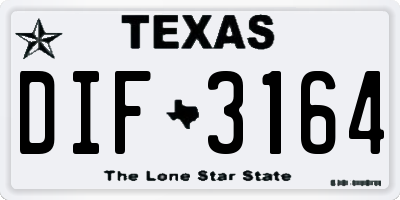 TX license plate DIF3164