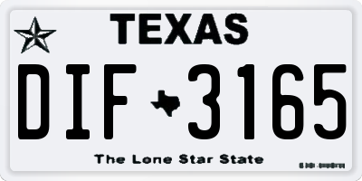 TX license plate DIF3165