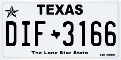 TX license plate DIF3166