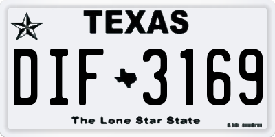 TX license plate DIF3169