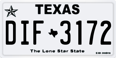 TX license plate DIF3172