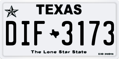 TX license plate DIF3173