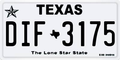 TX license plate DIF3175