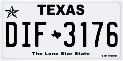 TX license plate DIF3176