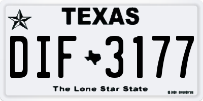 TX license plate DIF3177