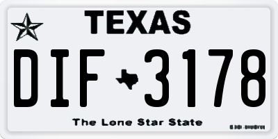 TX license plate DIF3178