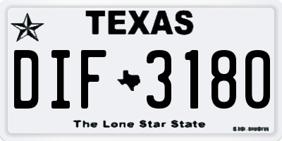 TX license plate DIF3180