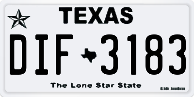 TX license plate DIF3183