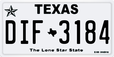TX license plate DIF3184