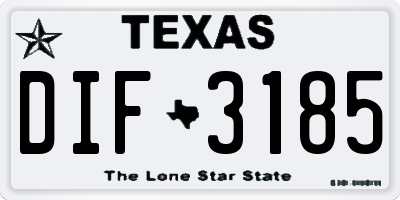 TX license plate DIF3185
