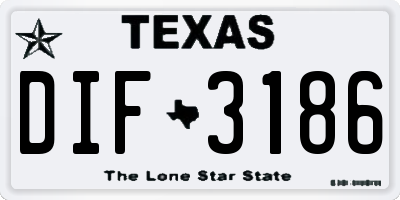 TX license plate DIF3186