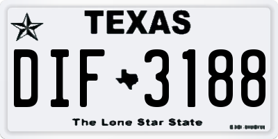TX license plate DIF3188