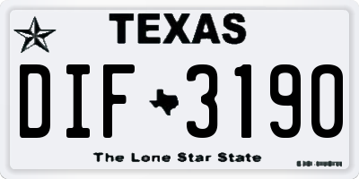 TX license plate DIF3190