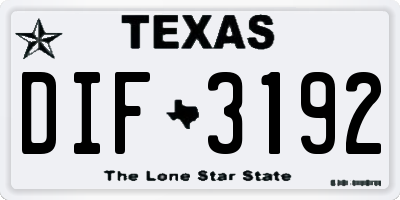 TX license plate DIF3192