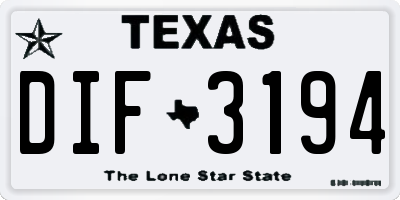 TX license plate DIF3194