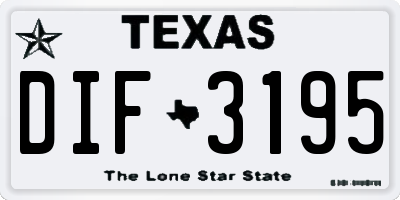 TX license plate DIF3195