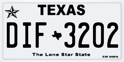 TX license plate DIF3202