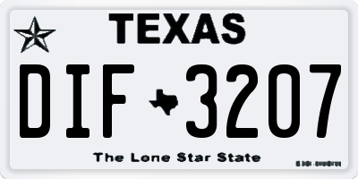 TX license plate DIF3207