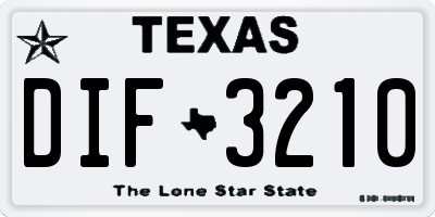 TX license plate DIF3210